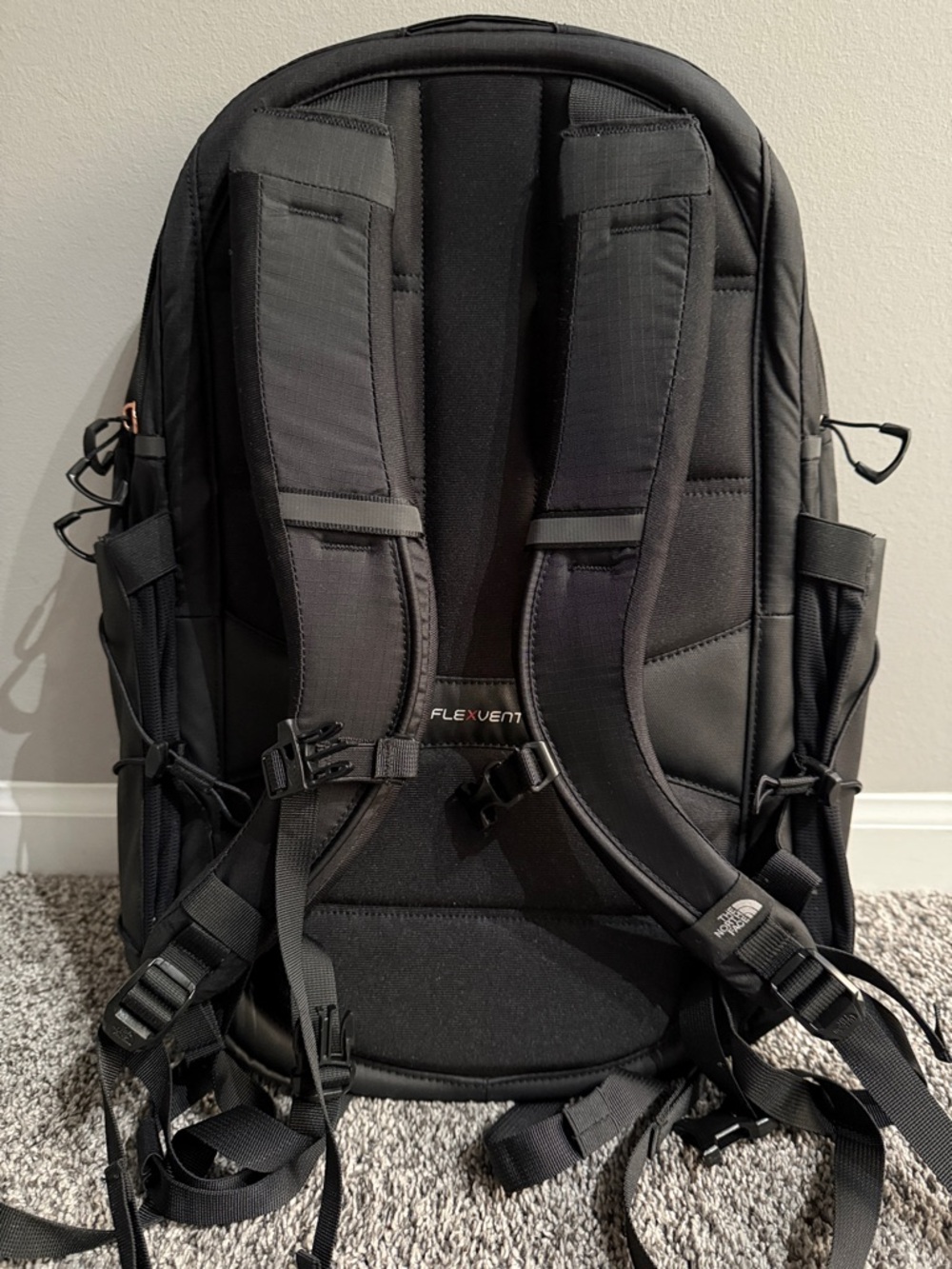 The North Face Borealis Luxe Backpack in Black with Rose Gold Accents - Picture 2 of 3